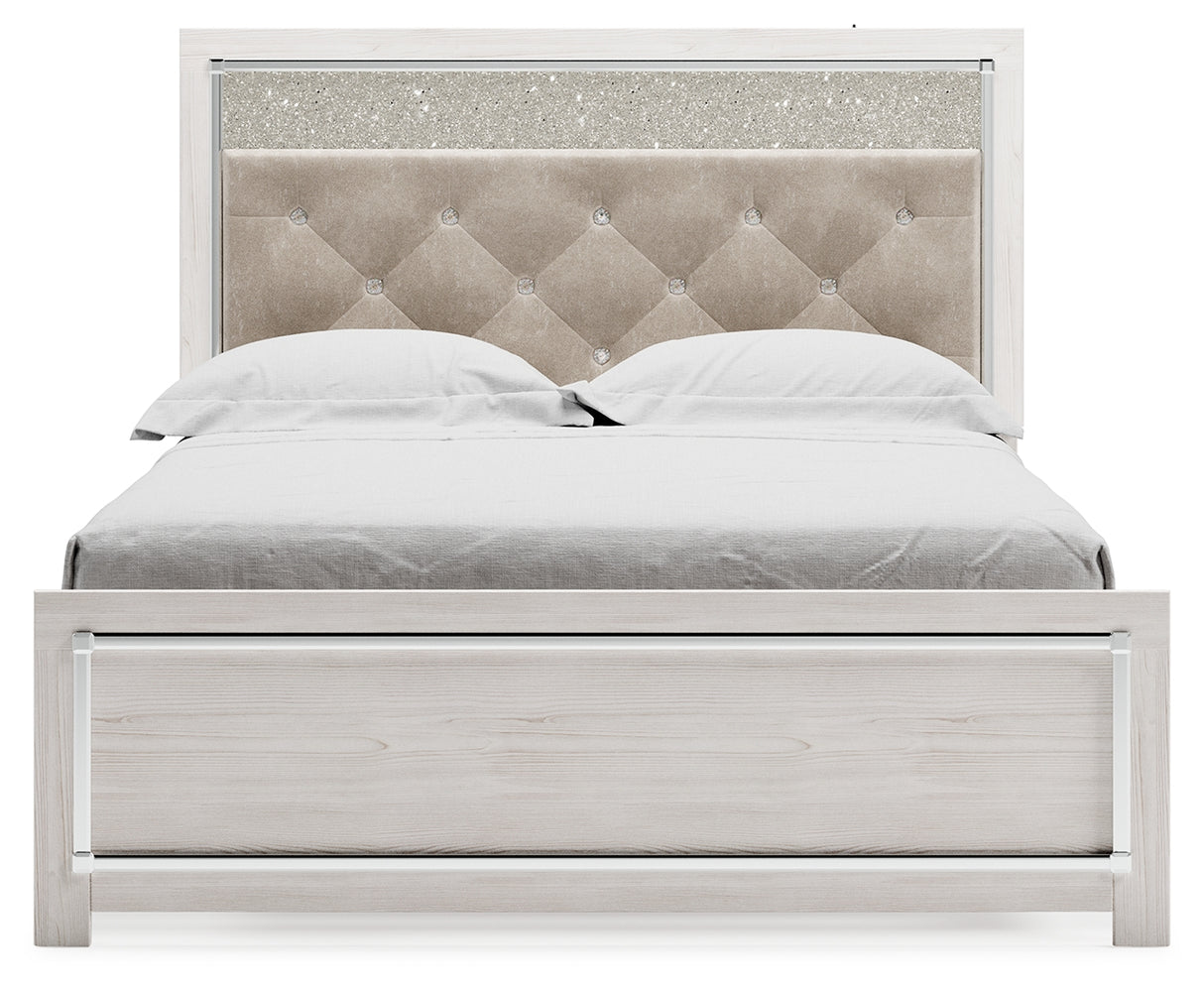 Altyra White Queen Upholstered Platform Bed from Ashley - Luna Furniture