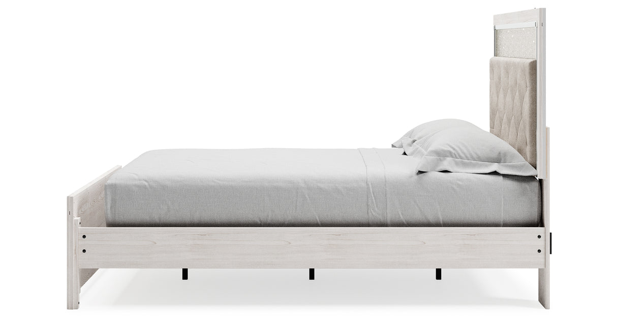 Altyra White Queen Upholstered Platform Bed from Ashley - Luna Furniture