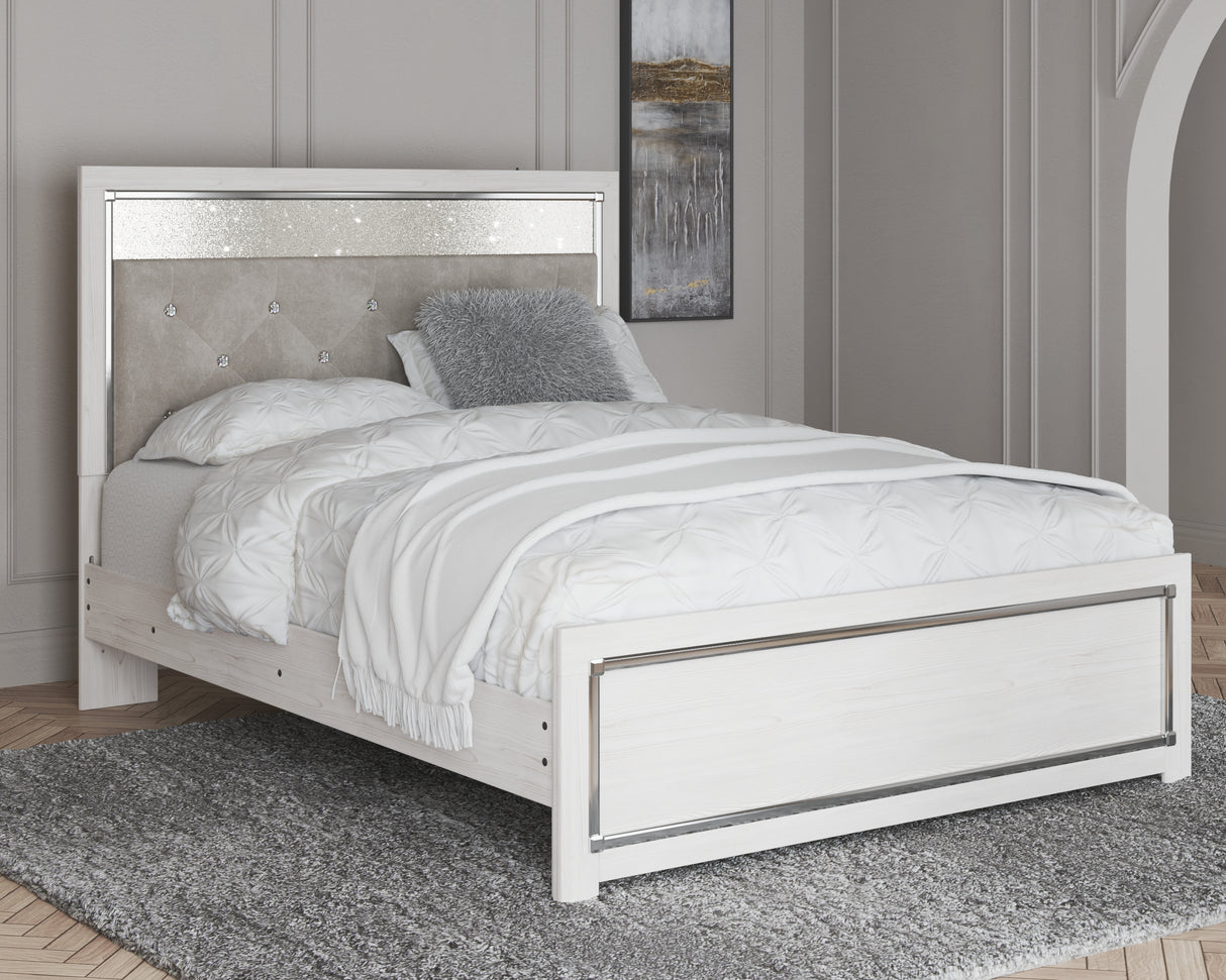Altyra White Queen Upholstered Panel Bed from Ashley - Luna Furniture