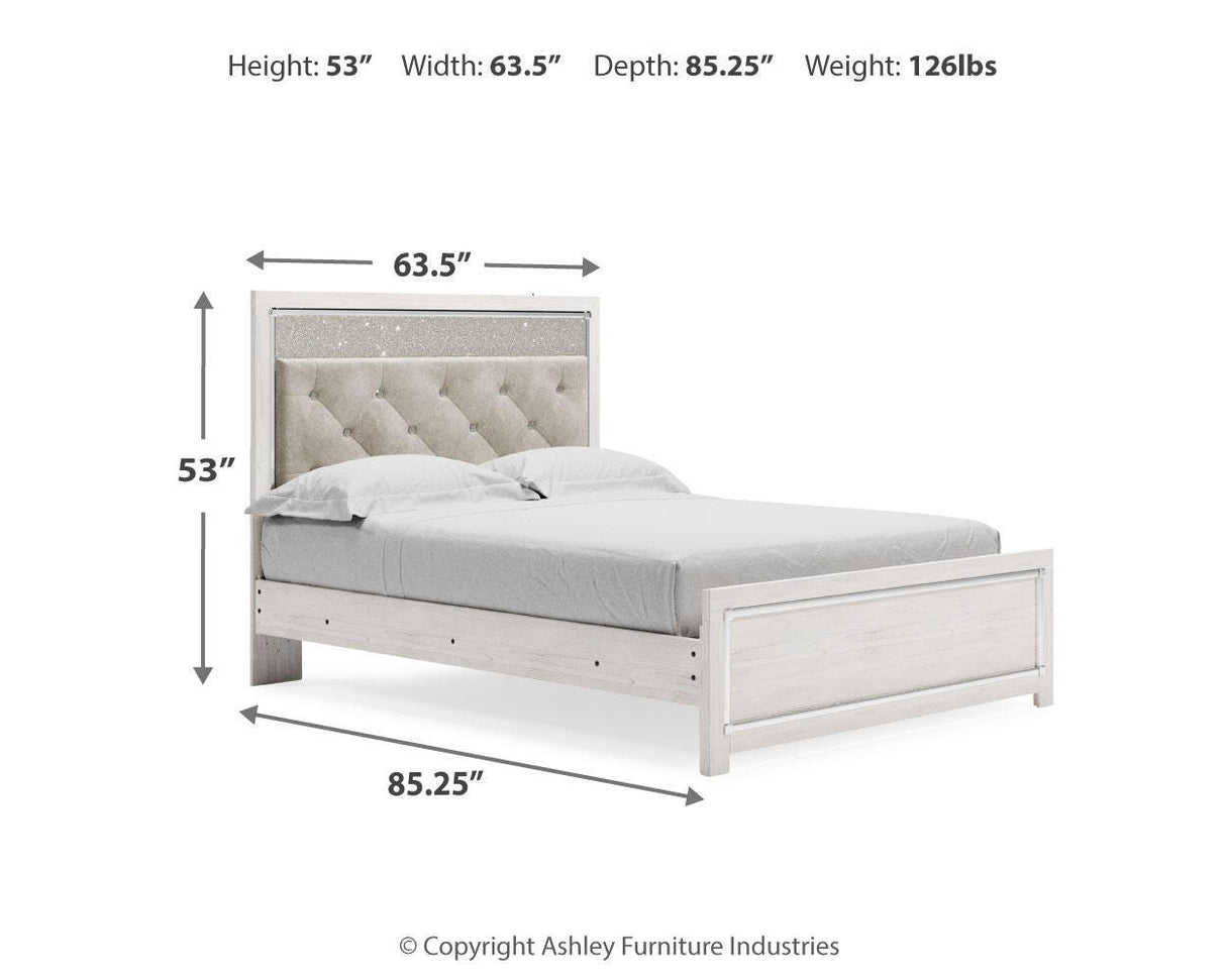 Altyra White Queen Upholstered Panel Bed from Ashley Furniture - Luna Furniture