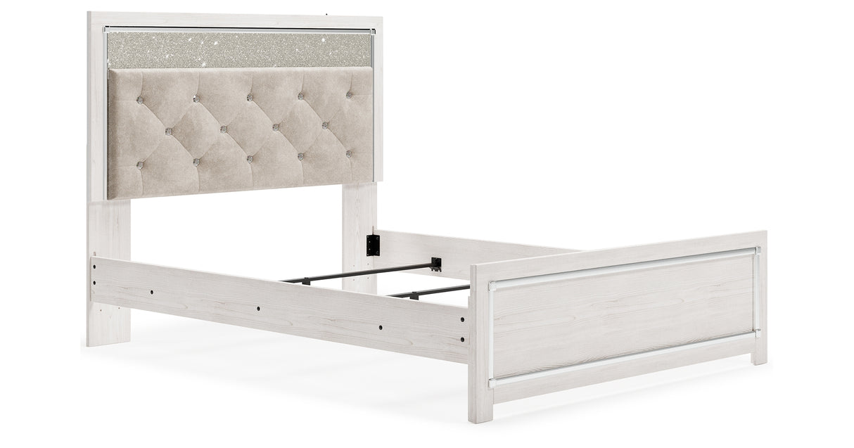 Altyra White Queen Upholstered Panel Bed from Ashley - Luna Furniture