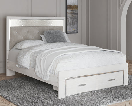 Altyra White Upholstered LED Storage Platform Bedroom Set from Ashley - Luna Furniture