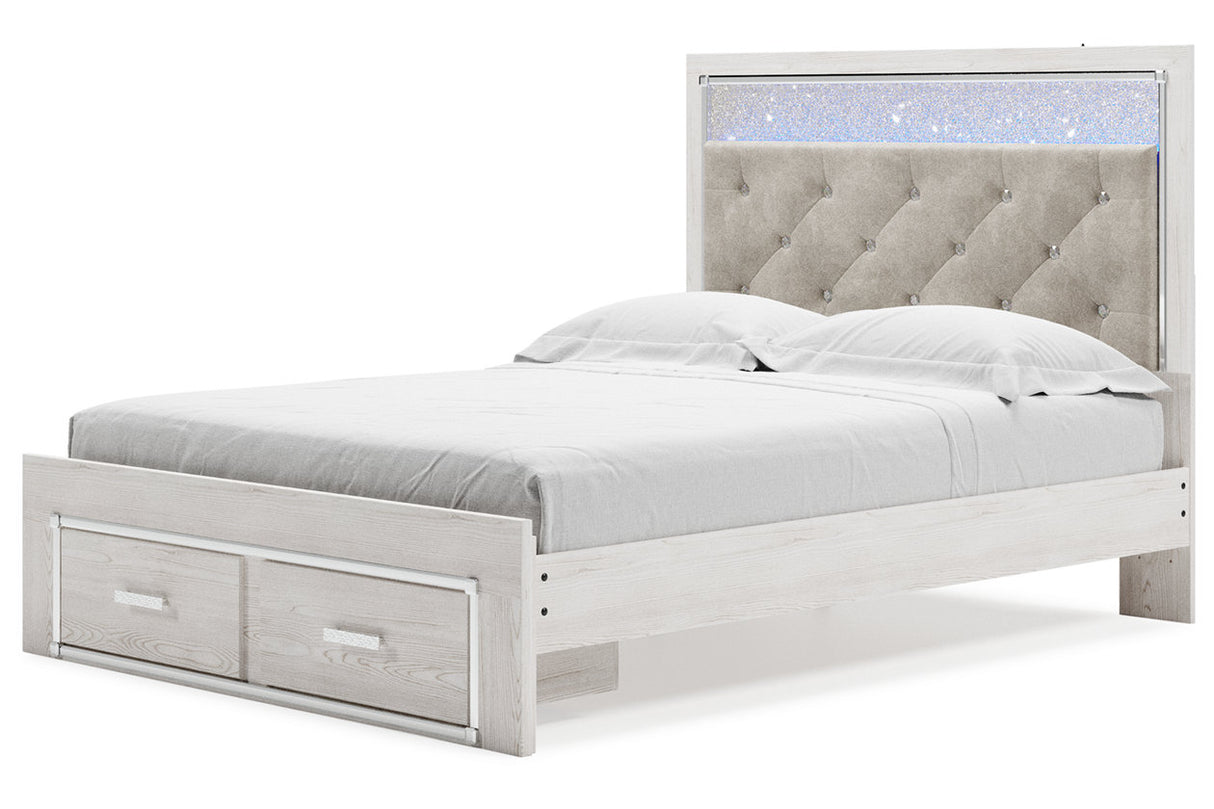 Altyra White Queen Upholstered Storage Platform Bed from Ashley - Luna Furniture