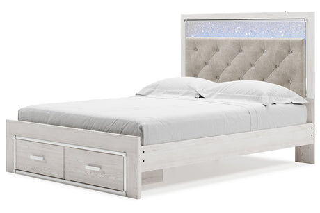 Altyra White Queen Upholstered Storage Platform Bed from Ashley - Luna Furniture