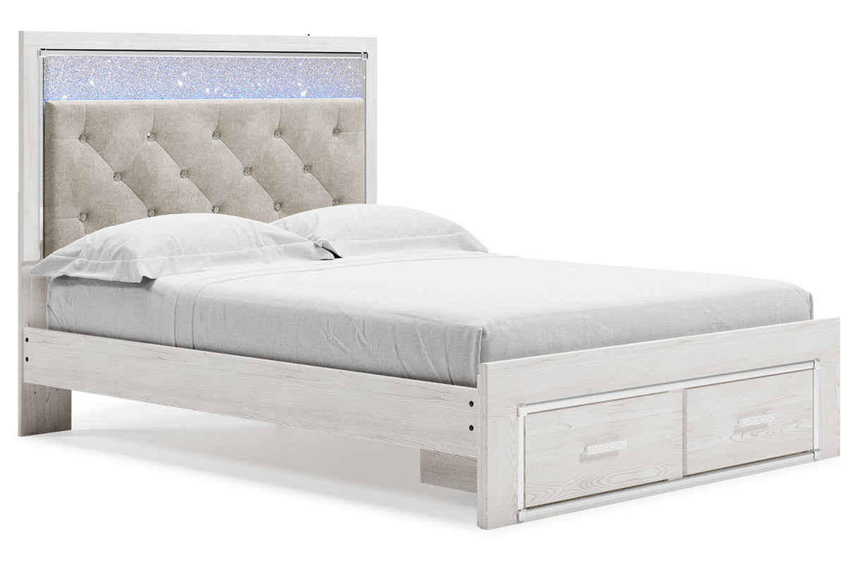 Altyra White Queen Upholstered Storage Platform Bed from Ashley - Luna Furniture
