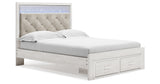 Altyra Queen Upholstered Storage Bed with Mirrored Dresser and Chest in White from Ashley Furniture - Luna Furniture