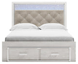 Altyra White Queen Upholstered Storage Platform Bed from Ashley Furniture - Luna Furniture