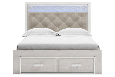 Altyra White Queen Upholstered Storage Panel Bed from Ashley - Luna Furniture