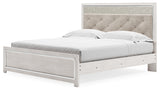 Altyra White King Upholstered Panel Bed from Ashley - Luna Furniture