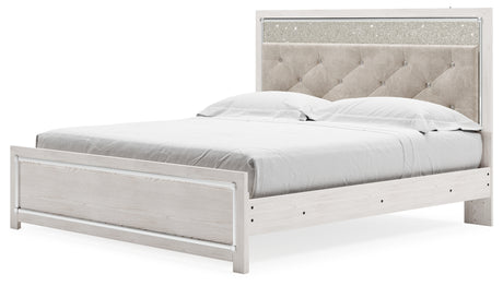 Altyra White King Upholstered Panel Bed from Ashley - Luna Furniture