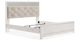 Altyra White King Upholstered Panel Bed from Ashley - Luna Furniture
