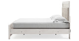 Lawroy King Panel Bed with Mirrored Dresser and Nightstand in Light Natural from Ashley - Luna Furniture