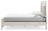 Lawroy King Panel Bed with Mirrored Dresser and Nightstand in Light Natural from Ashley - Luna Furniture
