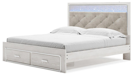 Altyra White King Platform Storage Bed, Dresser, Mirror, Chest and 2 Nightstands from Ashley - Luna Furniture
