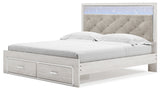 Altyra White King Upholstered Storage Bed, Dresser, Mirror, Chest, and Nightstand from Ashley Furniture - Luna Furniture