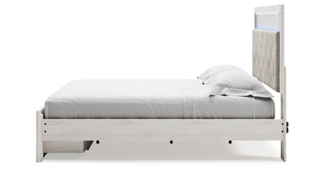 Altyra White King Upholstered Storage Platform Bed from Ashley - Luna Furniture