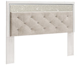 Altyra King Panel Headboard Bed with Mirrored Dresser in White from Ashley - Luna Furniture
