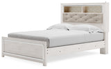 Altyra Queen Panel Bookcase Bed with Mirrored Dresser and Chest in White from Ashley - Luna Furniture