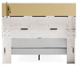 Altyra Queen Panel Bookcase Bed with Mirrored Dresser and Chest in White from Ashley - Luna Furniture