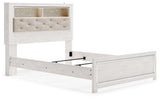 Altyra Queen Panel Bookcase Bed with Mirrored Dresser and Chest in White from Ashley - Luna Furniture