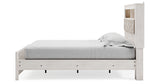 Altyra White Queen Upholstered LED Bookcase Panel Bed from Ashley - Luna Furniture