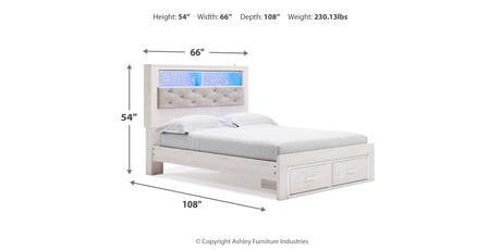 Altyra White Queen Panel Storage Bed, Dresser, Mirror and 2 Nightstands from Ashley Furniture - Luna Furniture