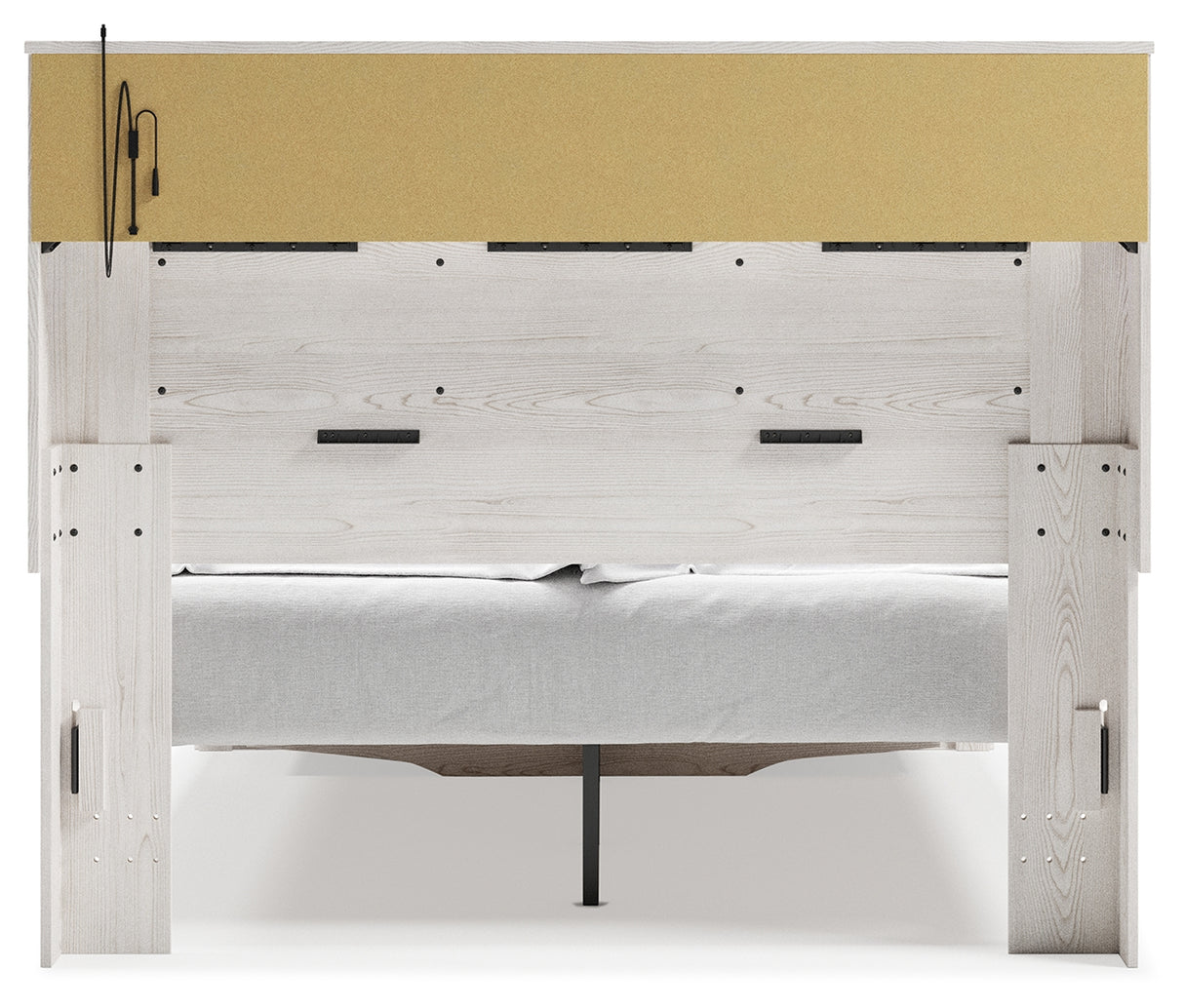 Altyra White Upholstered LED Bookcase Storage Platform Bedroom Set from Ashley - Luna Furniture