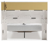 Altyra White Upholstered LED Bookcase Storage Platform Bedroom Set from Ashley - Luna Furniture