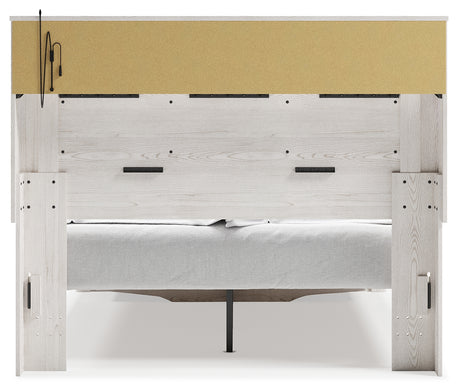 Altyra White Upholstered LED Bookcase Storage Platform Bedroom Set from Ashley - Luna Furniture