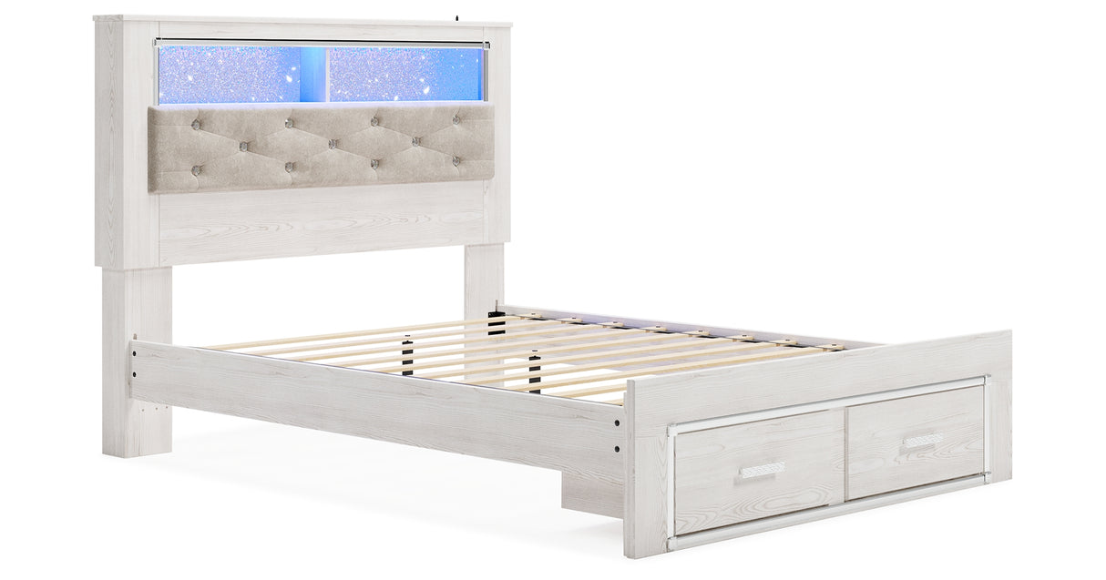 Altyra White Queen Panel Storage Bed, Dresser, Mirror and 2 Nightstands from Ashley Furniture - Luna Furniture