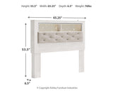 Altyra White Queen Upholstered Panel Bookcase Headboard from Ashley Furniture - Luna Furniture