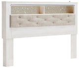 Altyra White King Bookcase Headboard Bed with Mirrored Dresser from Ashley - Luna Furniture