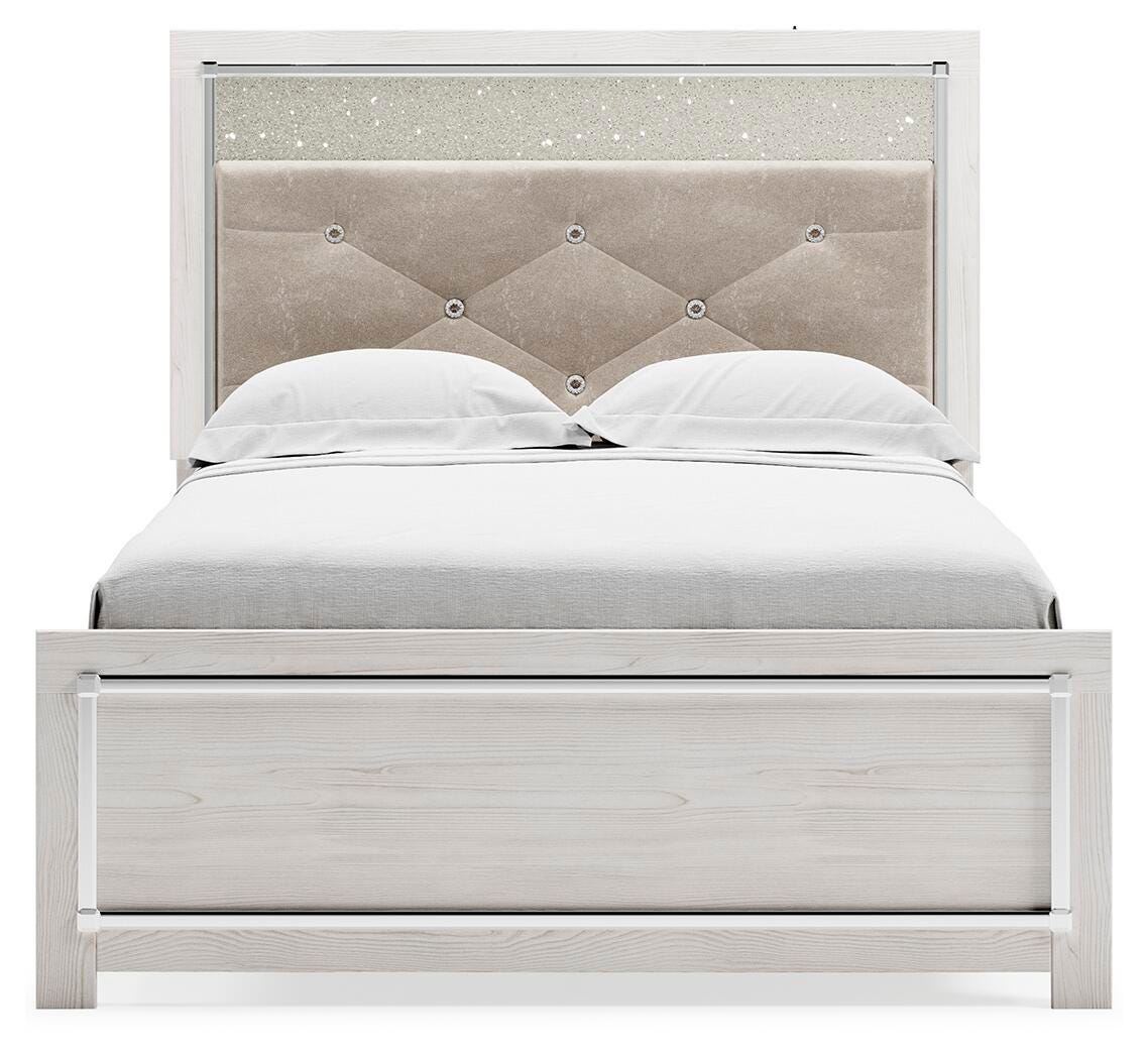 Altyra White Full Upholstered Panel Bed from Ashley Furniture - Luna Furniture