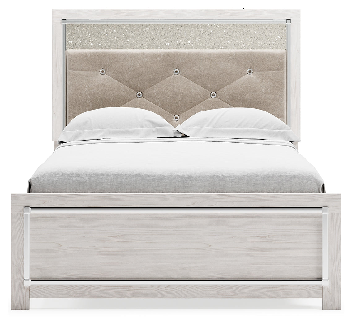 Altyra White Full Upholstered Panel Bed from Ashley - Luna Furniture