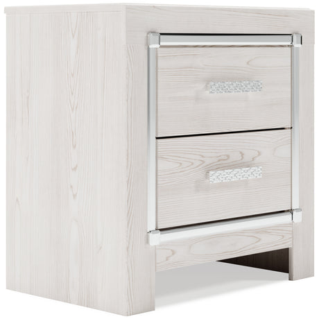 Altyra White King Panel Bookcase Bed with Mirrored Dresser and 2 Nightstands from Ashley - Luna Furniture