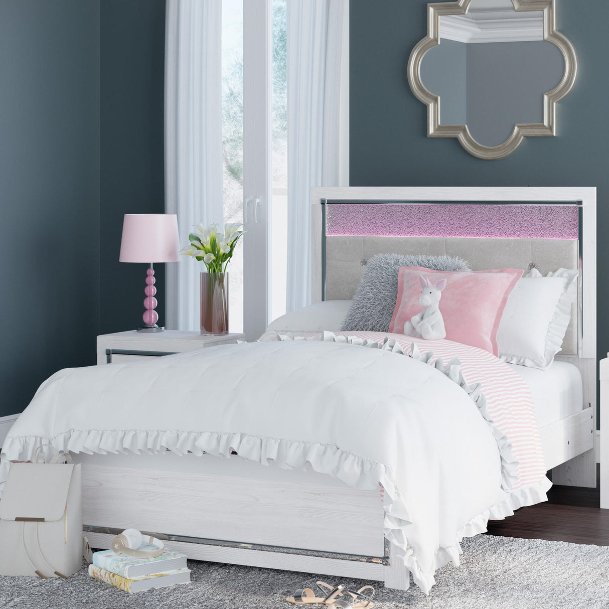 Altyra White Full Upholstered Panel Bed from Ashley Furniture - Luna Furniture