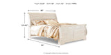 Willowton Whitewash King Sleigh Bed, Dresser,Chest and Nightstand from Ashley - Luna Furniture