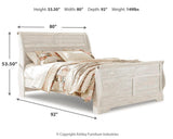 Willowton Whitewash King Sleigh Bed from Ashley - Luna Furniture