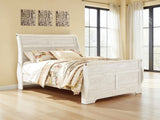 Willowton Whitewash King Sleigh Bed, Dresser,Chest and Nightstand from Ashley - Luna Furniture