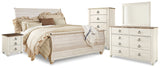 Willowton Whitewash Sleigh Bedroom Set from Ashley - Luna Furniture