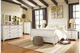 Willowton Whitewash Queen Sleigh Bed from Ashley - Luna Furniture
