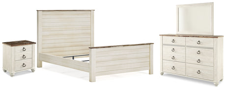 Willowton Whitewash Panel Bedroom Set from Ashley - Luna Furniture