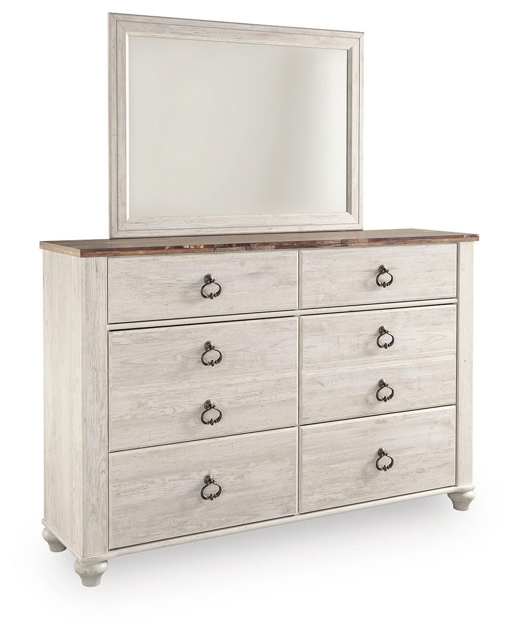 Willowton Twin Panel Bed, Dresser and Mirror from Ashley - Luna Furniture
