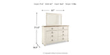 Willowton Whitewash Queen Bed, Dresser, Mirror and Chest from Ashley Furniture - Luna Furniture