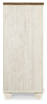 Willowton Whitewash King Sleigh Bed, Dresser and Nightstand