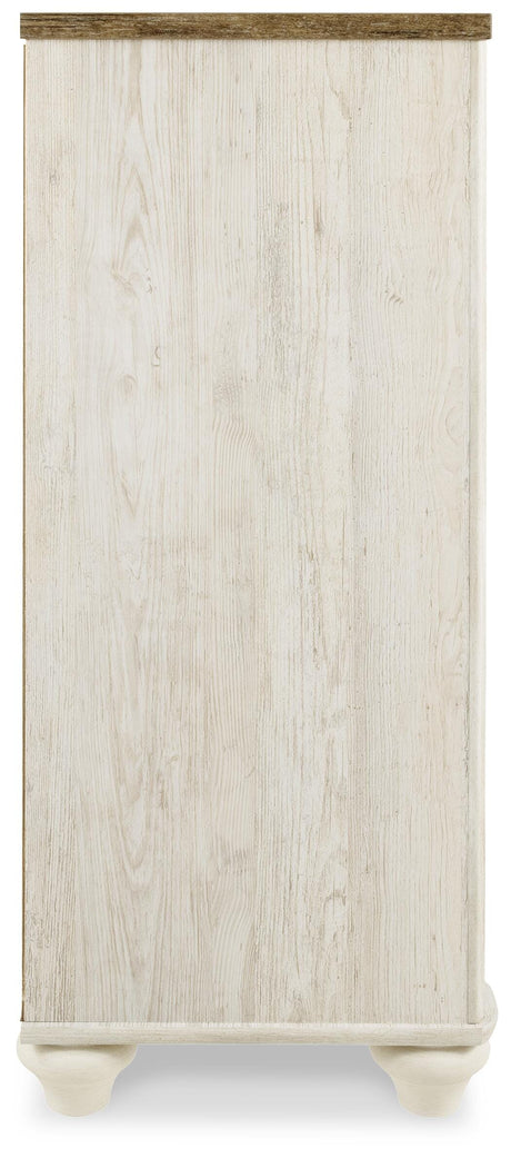 Willowton Whitewash Full Panel Bed, Dresser, Chest and Nightstand from Ashley Furniture - Luna Furniture