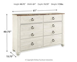 Willowton Queen Sleigh Bed, Dresser and Chest