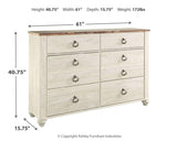 Willowton Whitewash Queen Sleigh Bed, Dresser and Nightstand from Ashley - Luna Furniture