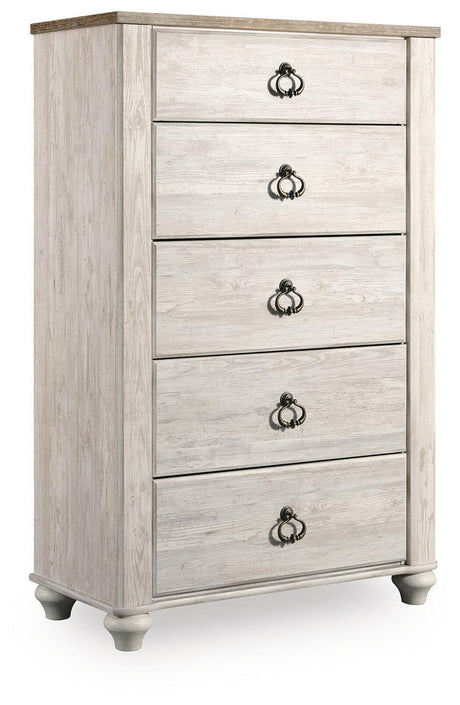 Willowton Queen Sleigh Bed, Chest and Nightstand from Ashley Furniture - Luna Furniture