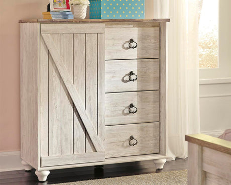 Willowton Whitewash Dressing Chest from Ashley Furniture - Luna Furniture